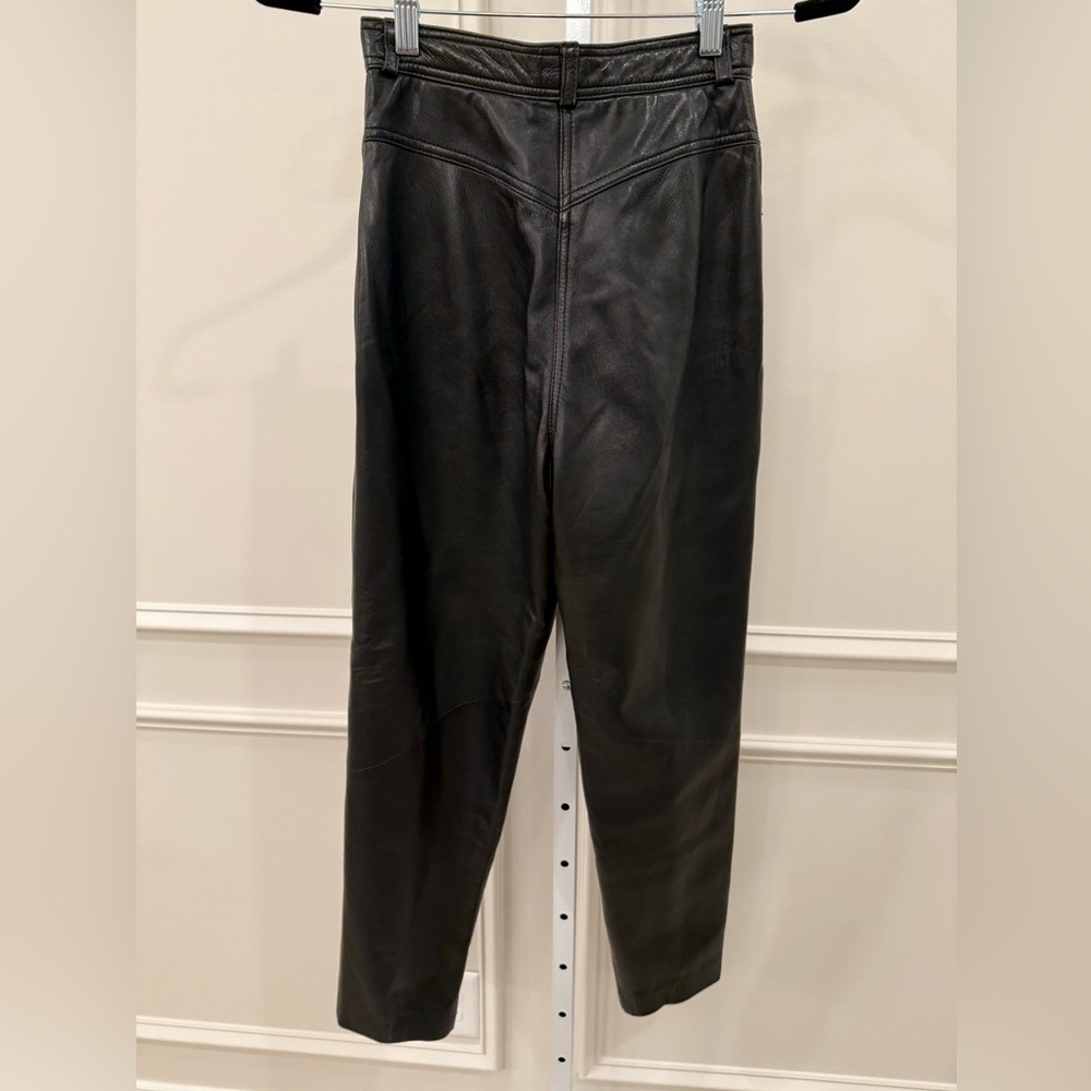 Vakko Straight Leg Leather Pants - Picture 9 of 14
